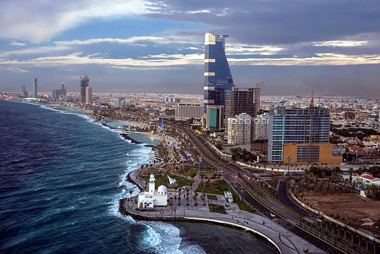 Jeddah waterfront and Red Sea coast in Saudi Arabia