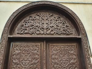 Elaborately carved wooden door in Old Jeddah